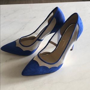 Blue mesh heels. Worn once